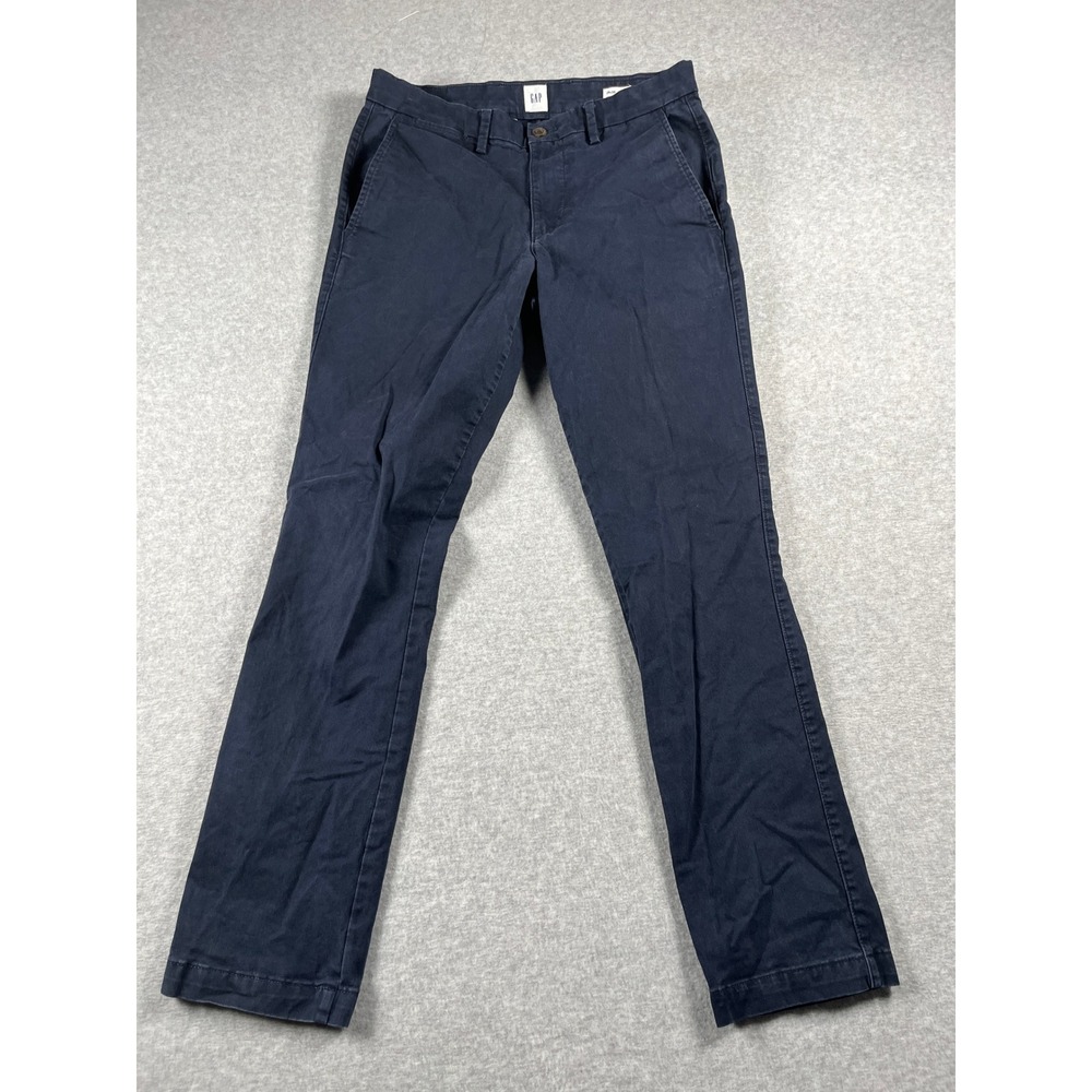 Gap Essential Slim Khaki Pants Mens 29x30 Navy Blue Chino Casual Office Classic
